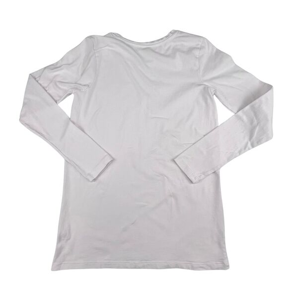 Zenana Medium Plain White Tee Everday Classic Casual Long Sleeve Crew Neck Top - Picture 6 of 9